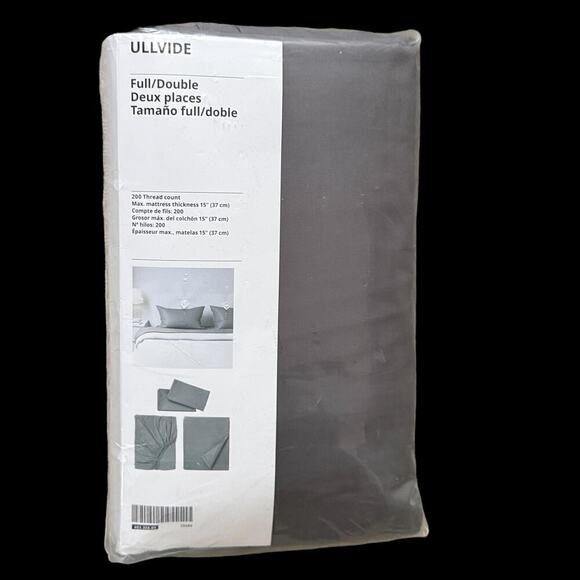 IKEA ULLVIDE Full/Double Gray 4 Piece Sheet Set - Picture 1 of 3